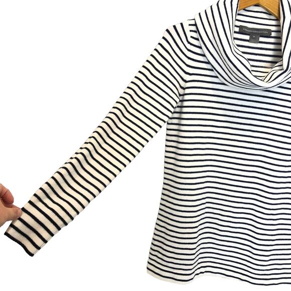 French Connection Striped Cowl Neck Tunic Sweater - Size Medium - Picture 4 of 7